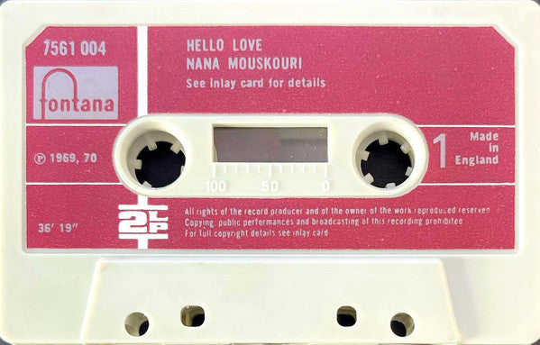 Nana Mouskouri : Hello Love (Cass, Comp)