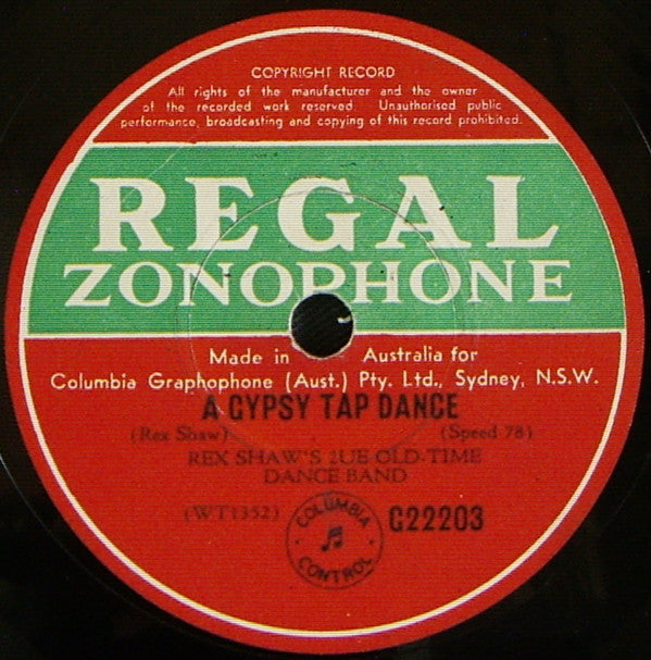 Rex Shaw's 2UE Old Time Dance Band : Jolly Miller Waltz / A Gypsy Tap Dance (Shellac, 10", RP)