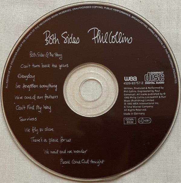 Phil Collins : Both Sides (CD, Album)