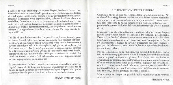 Iannis Xenakis - Les Percussions de Strasbourg : Pléïades (CD, Album)