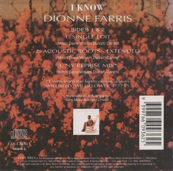 Dionne Farris : I Know (CD, Single)
