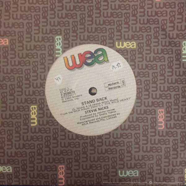 Stevie Nicks : Stand Back (7", Single)