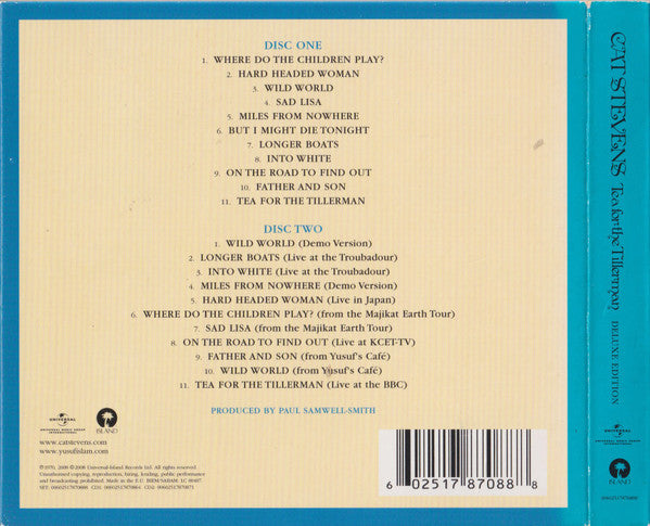 Cat Stevens : Tea For The Tillerman (CD, Album, RE + CD, Comp + Dlx, RM)