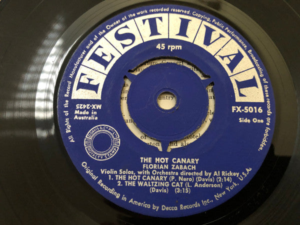 Florian Zabach : The Hot Canary (7", EP, 3 P)