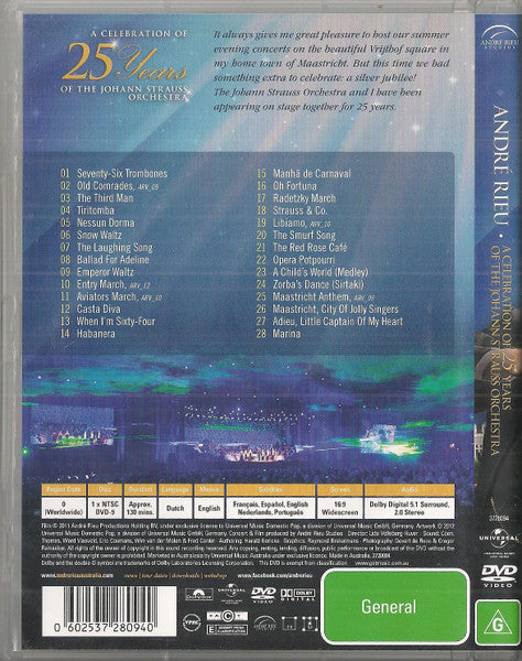 André Rieu : Happy Birthday!  - A Celebration Of The 25 Years Of The Johann Strauss Orchestra (DVD-V, RE, NTSC)