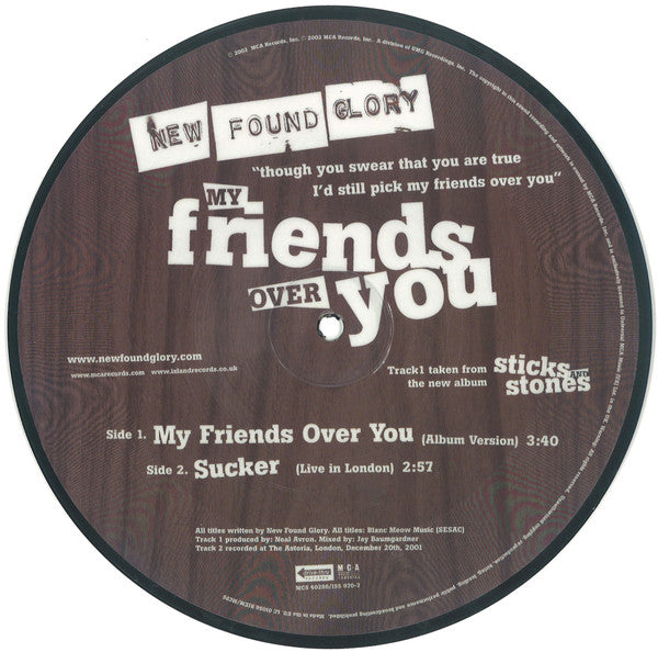 New Found Glory : My Friends Over You (7", Single, Pic)