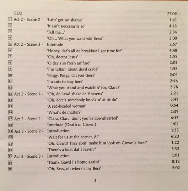 George Gershwin, Leontyne Price, William Warfield, Cab Calloway, John McCurry (2), Helen Colbert, Alexander Smallens, Howard A. Roberts, Helen Thigpen, Leslie Scott (3), Moses LaMarr, William Weasy, Walter Riemann, Helen Dowdy, Ray Yates, RIAS Symphonie-O : Porgy & Bess Complete (2xCD, RE)