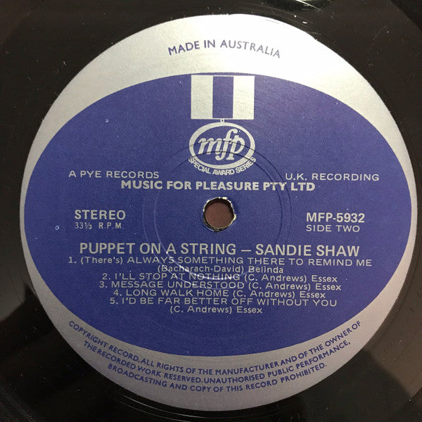 Sandie Shaw : Puppet On A String (LP, Comp)
