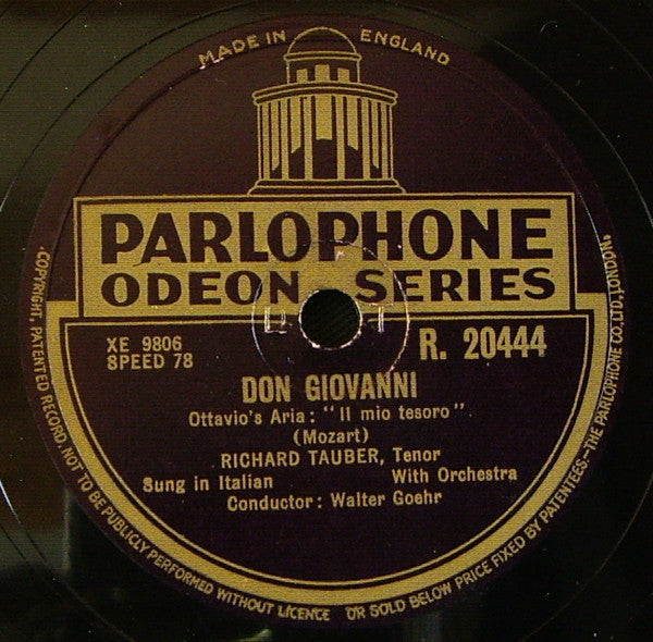 Richard Tauber : Don Giovanni (Shellac, 12")