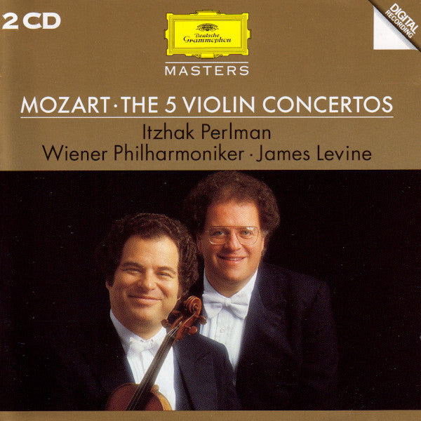 Wolfgang Amadeus Mozart, Itzhak Perlman, James Levine (2), Wiener Philharmoniker : Mozart - The 5 Violin Concertos (2xCD, Comp, RE, PMD)
