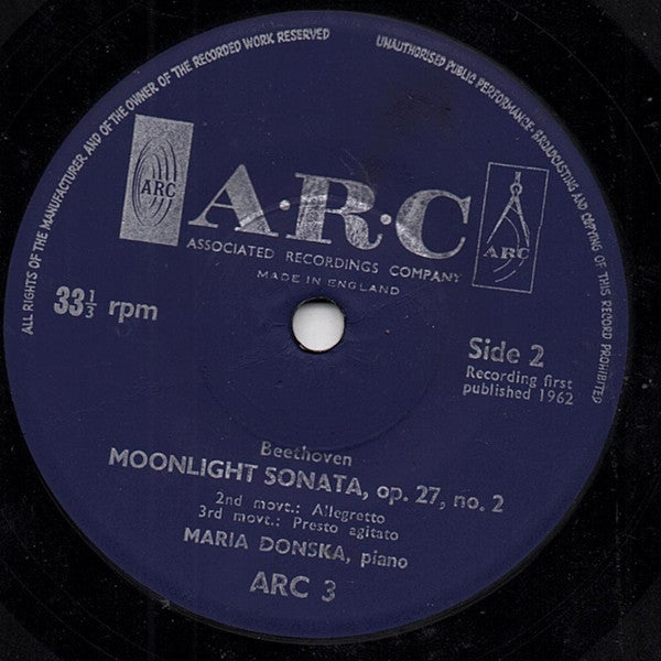 Ludwig van Beethoven / Maria Donska : Moonlight Sonata (7")