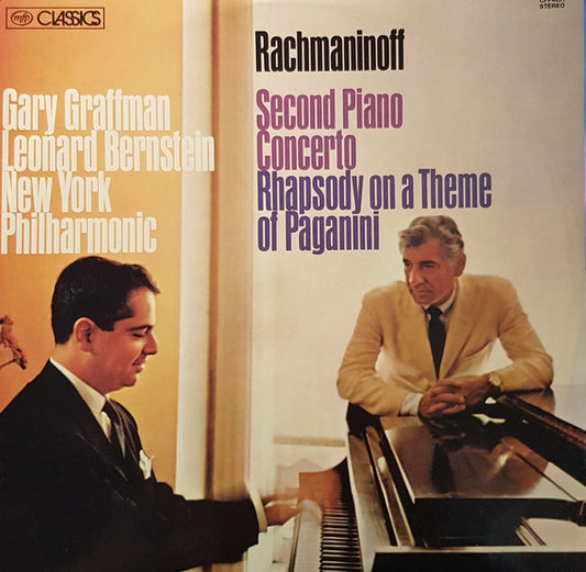 Sergei Vasilyevich Rachmaninoff, Gary Graffman, Leonard Bernstein, New York Philharmonic : Second Piano Concerto / Rhapsody On A Theme Of Paganini (LP)