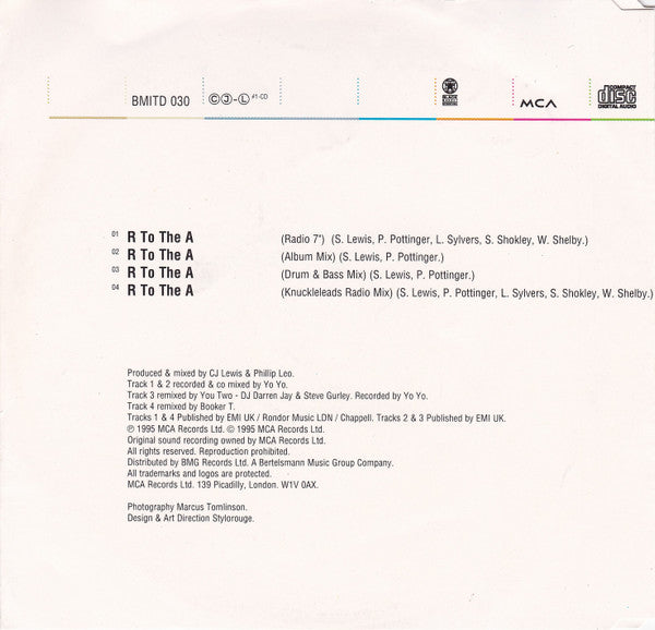 CJ Lewis : R To The A (CD, Single)