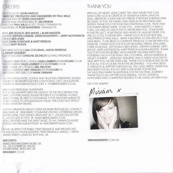 Miriam Webster : Made Me Glad (CD, Album)