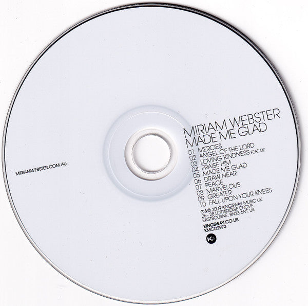 Miriam Webster : Made Me Glad (CD, Album)