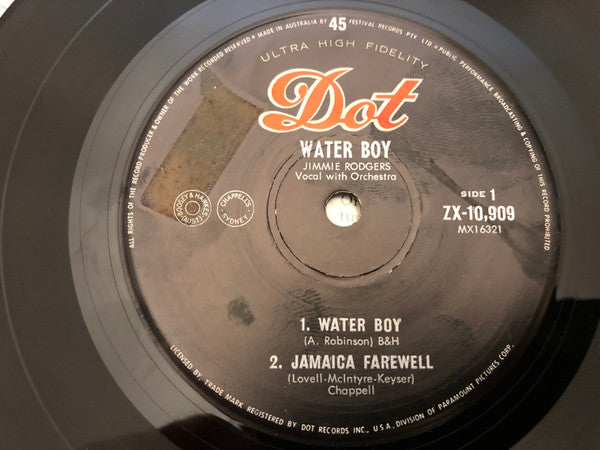 Jimmie Rodgers (2) : Water Boy  (7", EP)