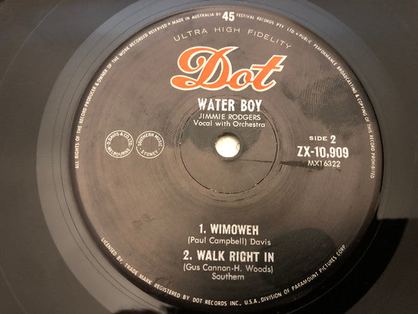 Jimmie Rodgers (2) : Water Boy  (7", EP)