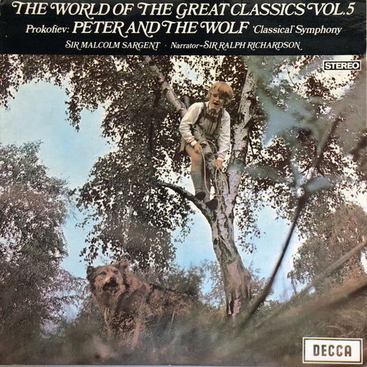 Sergei Prokofiev / Sir Malcolm Sargent, Ralph Richardson (2), London Symphony Orchestra : Peter And The Wolf (LP, Album)