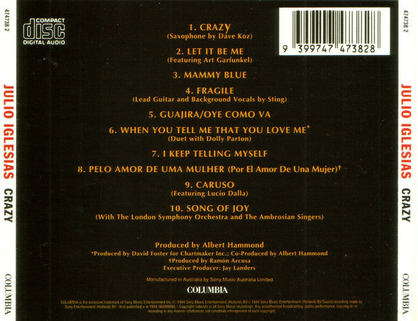 Julio Iglesias : Crazy (CD, Album)