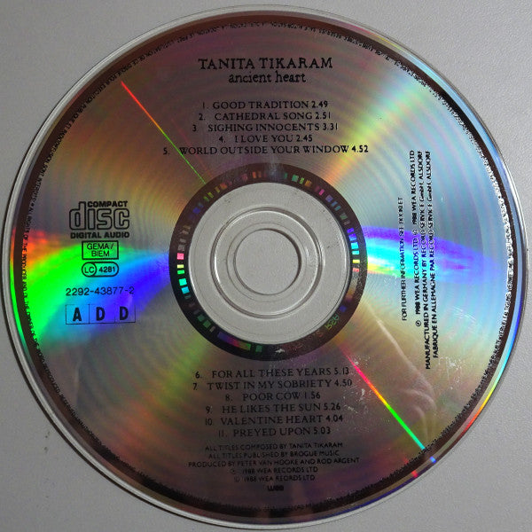 Tanita Tikaram : Ancient Heart (CD, Album)