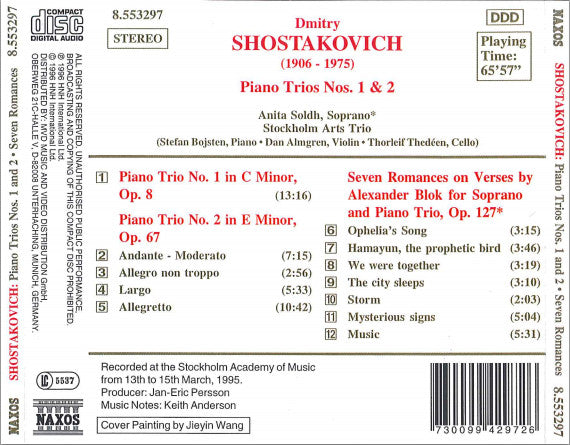 Shostakovich*, Stockholm Arts Trio, Anita Soldh : Piano Trios Nos. 1 And 2; Seven Romances On Verses By Alexander Blok (CD, Album)