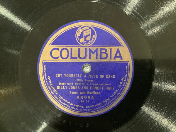 Billy Jones & Ernest Hare / Furman And Nash : Cut Yourself A Piece Of Cake / Hey! You Want Any Codfish? (We Only Got Mack'rel To-day) (Shellac, 10")