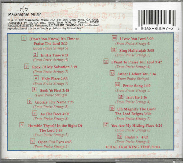 The Maranatha! Strings : The Very Best Of Praise Strings (CD, Album, Comp)