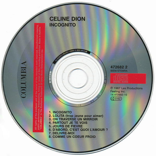 Céline Dion : Incognito (CD, Album, RE)