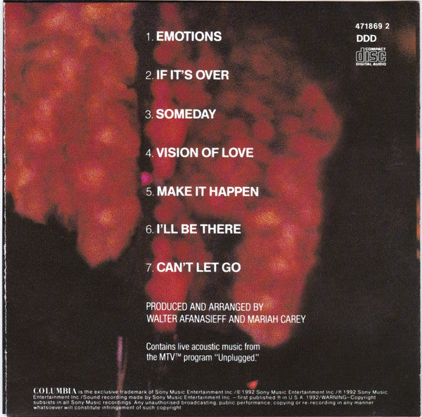 Mariah Carey : MTV Unplugged EP (CD, EP, RE)
