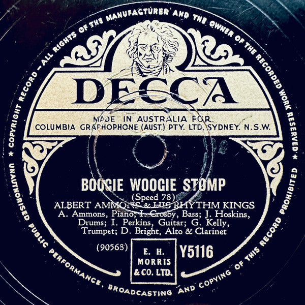 Albert Ammons & His Rhythm Kings* : Boogie Woogie Stomp / Nagasaki (Shellac, 10", RP)