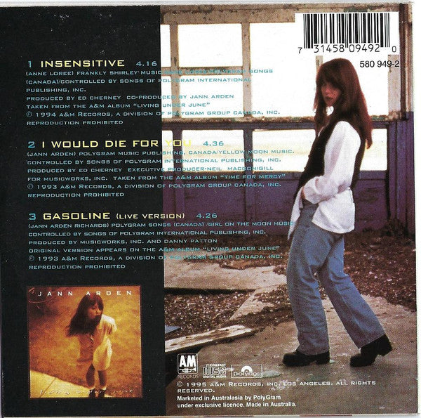 Jann Arden : Insensitive (CD, Single, Car)