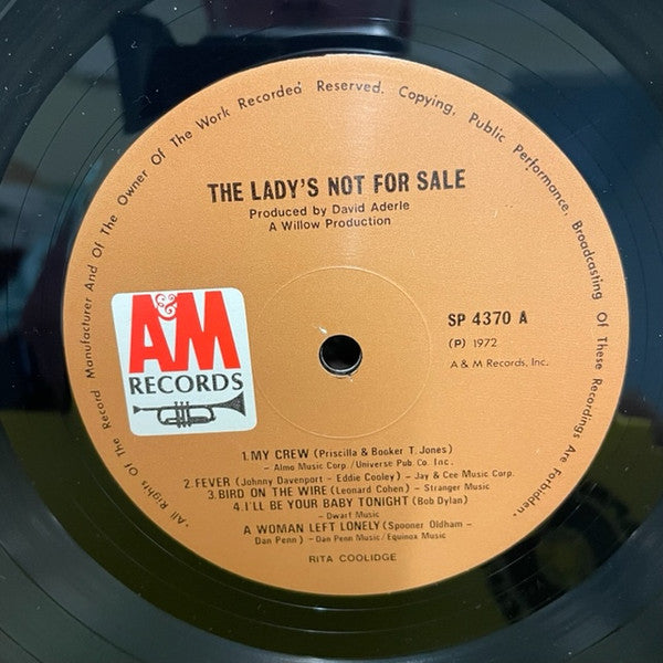 Rita Coolidge : The Lady's Not For Sale (LP, Album, Mon)