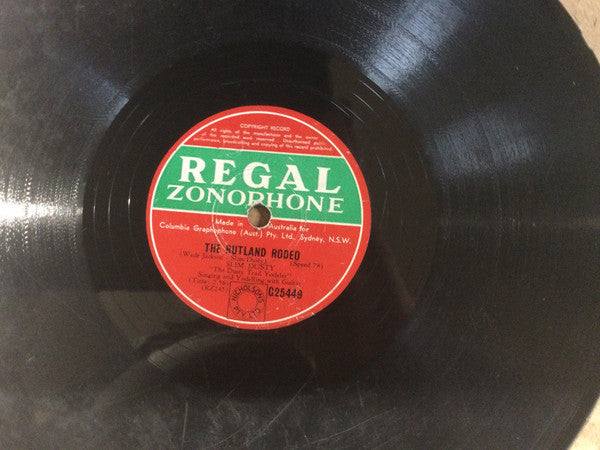 Slim Dusty : The Rutland Rodeo / Sunny Northern Rose (Shellac, 10")