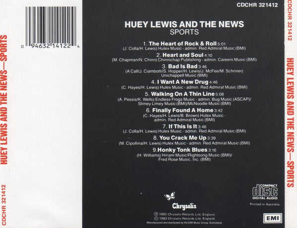 Huey Lewis & The News : Sports (CD, Album, RE)