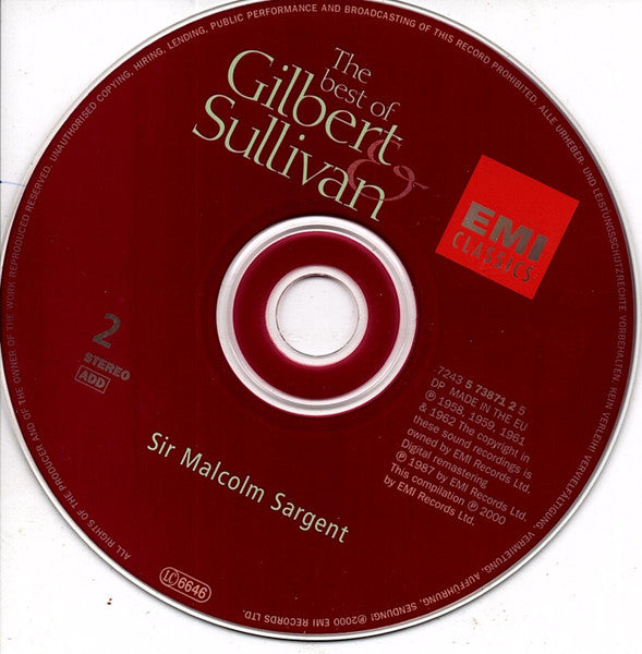 Gilbert & Sullivan Conducted By Sir Malcolm Sargent : The Best Of Gilbert & Sulliivan (3xCD, Comp)