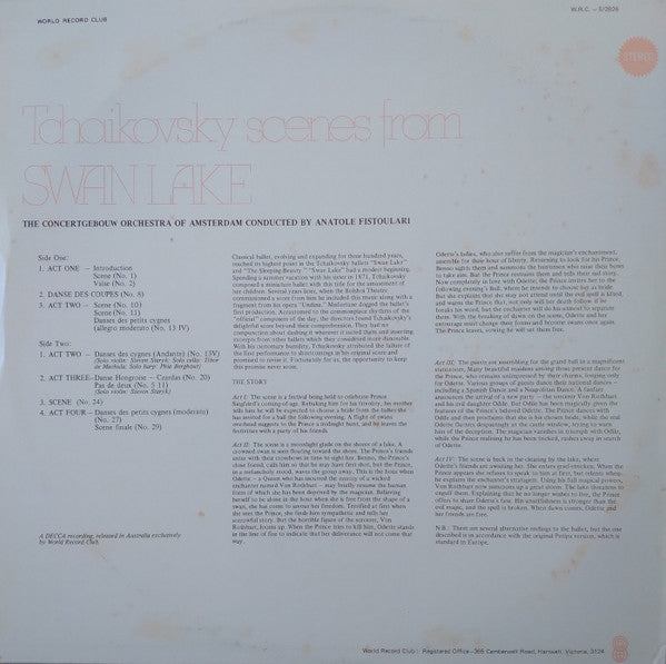 Tchaikovsky* : Scenes From Swan Lake (LP, Club, RE, 7th)