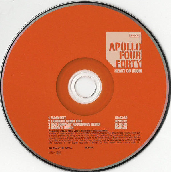 Apollo Four Forty* : Heart Go Boom (CD, Single)