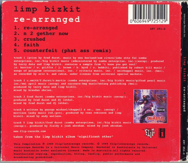 Limp Bizkit : Re-Arranged (CD, EP, Ltd, Dig)