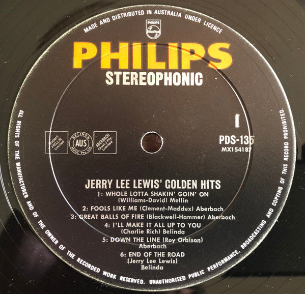 Jerry Lee Lewis : The Golden Hits Of Jerry Lee Lewis (LP, Album)