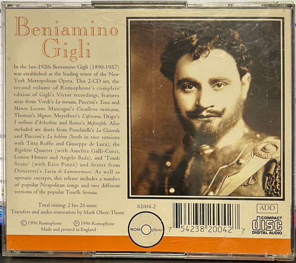 Beniamino Gigli : The Complete Victor Recordings Volume 2: (1926~28) (2xCD, Comp)