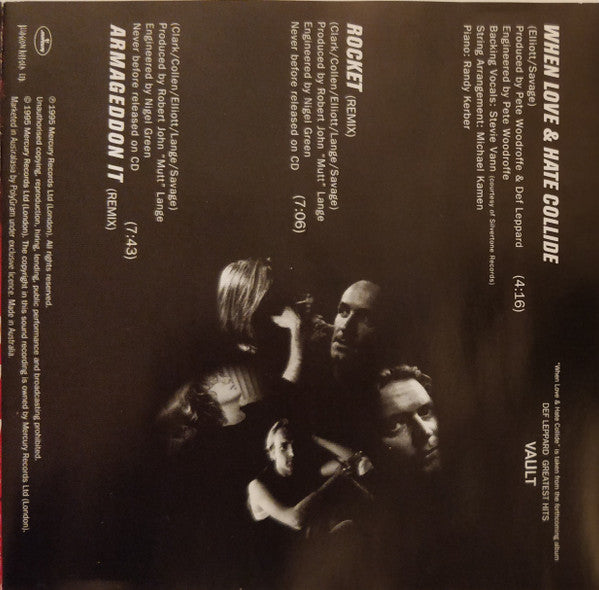 Def Leppard : When Love & Hate Collide (CD, Single)