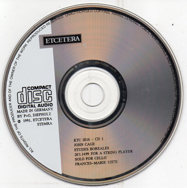 John Cage - Frances-Marie Uitti : Works For Cello • Lecture On Nothing (2xCD, Album)