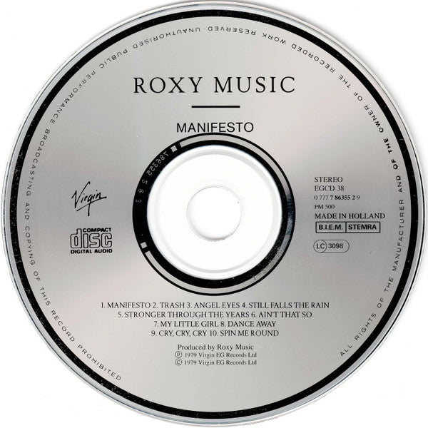 Roxy Music : Manifesto (CD, Album, RE)