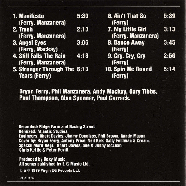 Roxy Music : Manifesto (CD, Album, RE)