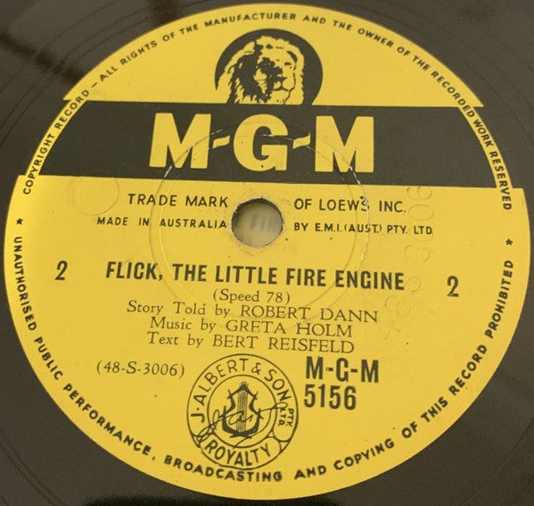 Bert Reisfeld, Greta Holm, Robert Dann : Flick, The Little Fire Engine  (2xShellac, 10")