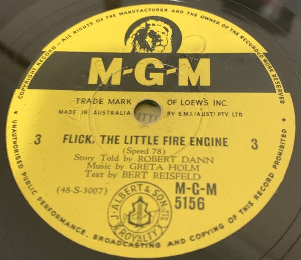Bert Reisfeld, Greta Holm, Robert Dann : Flick, The Little Fire Engine  (2xShellac, 10")