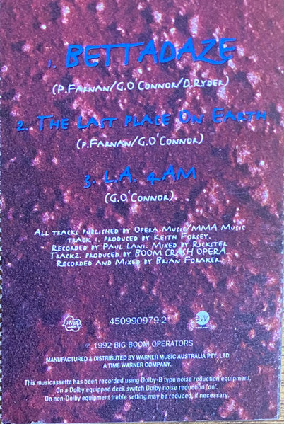 Boom Crash Opera : Bettadaze (Cass, Single)