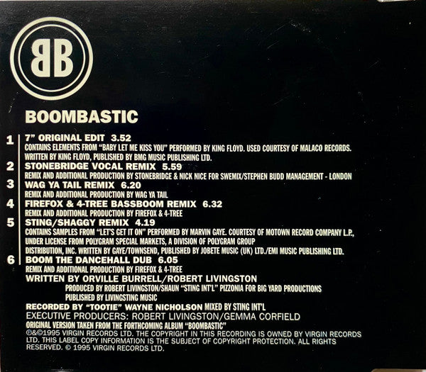 Shaggy : Boombastic (Remix Versions) (CD, Maxi)