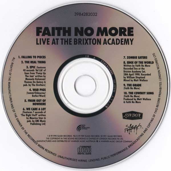 Faith No More : Live At The Brixton Academy (CD, Album, RE)