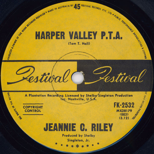 Jeannie C. Riley : Harper Valley P.T.A. (7")